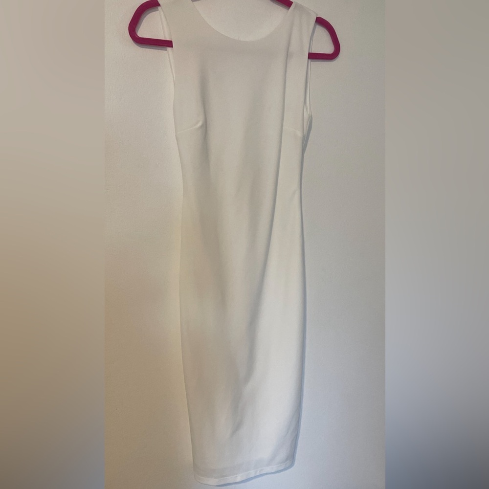 Lulu's midi Minimalist White Low back Sheath Dress Women’s XS
